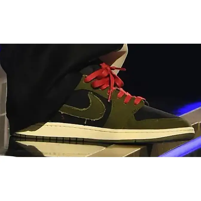 Travis Scott x Nike The Air Jordan 1 Low Is Coming In Dark Teal Low OG Grammy Olive Side