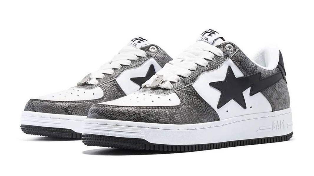 A BATHING APE BAPESTA Snakeskin Grey Side
