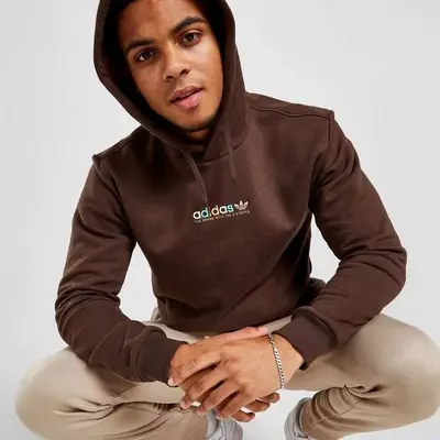 Adidas hoodie brown deals