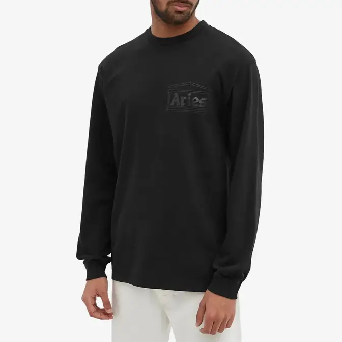 Aries Temple Long Sleeve T-Shirt Black Front