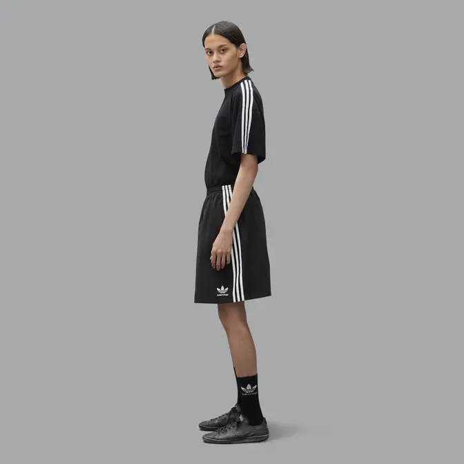 adidas womens vrct crew medium grey heather womens clothing Shorts Black Side View