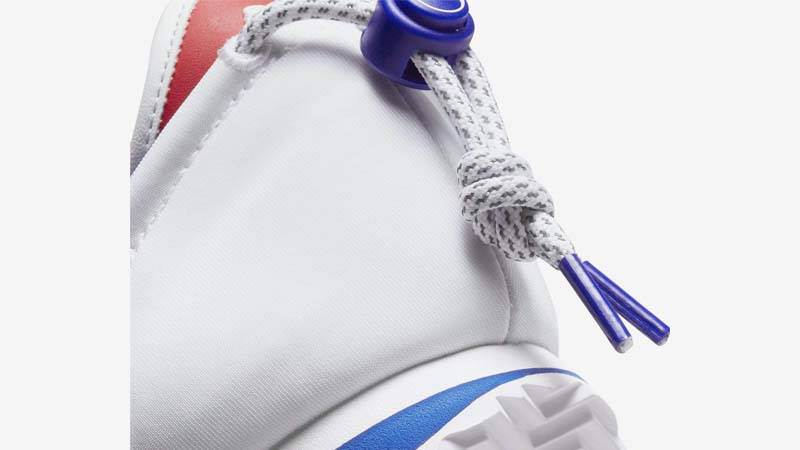 CLOT x Nike Cortez White Game Royal Red Closeup