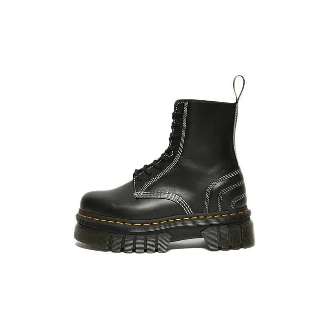 Dr Martens Audrick 8-Eye White Stitch Boots Black | Where To Buy ...