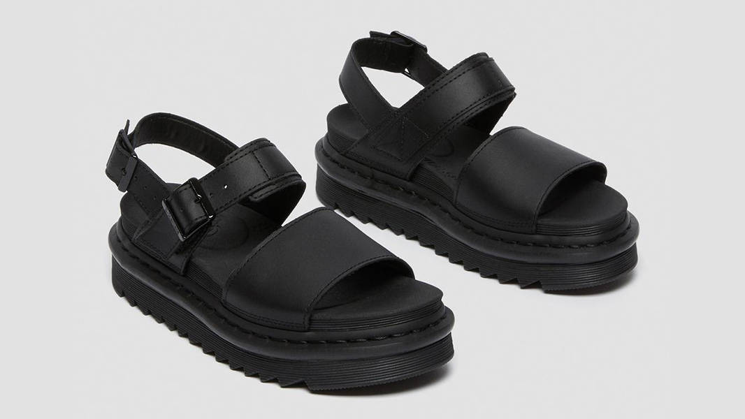 Dr. Martens Voss Leather Strap Sandals Black 23802001 Front