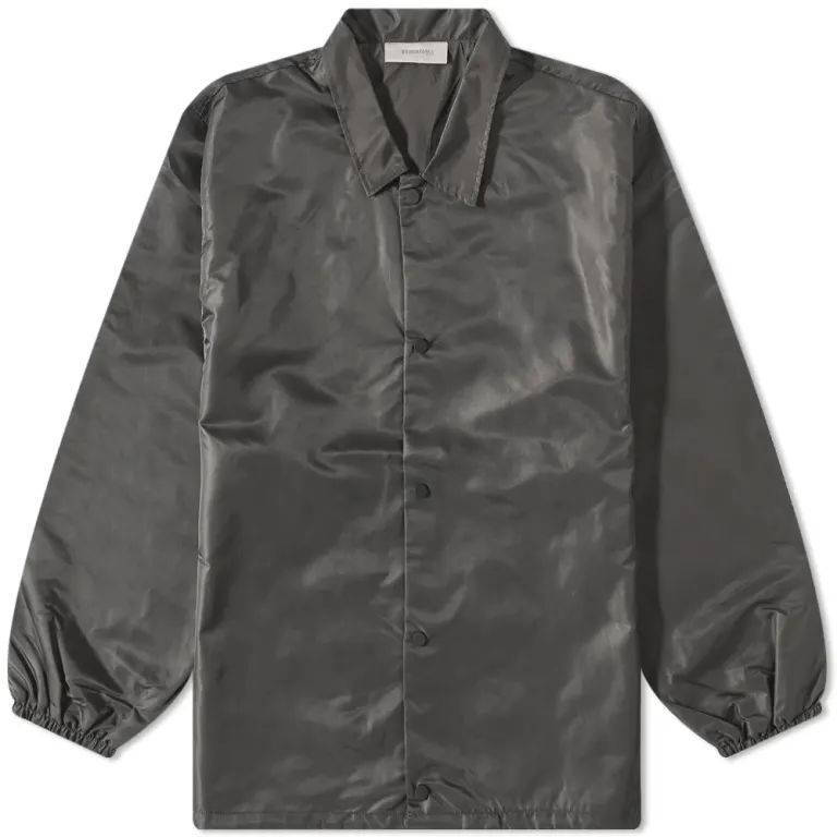 Fear of God Essentials 1977 Nylon Coaches Jacket Off Black Feature