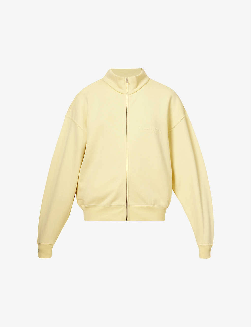 Fear of God ESSENTIALS Brand-Patch Cotton-Blend Zip Sweatshirt Canary