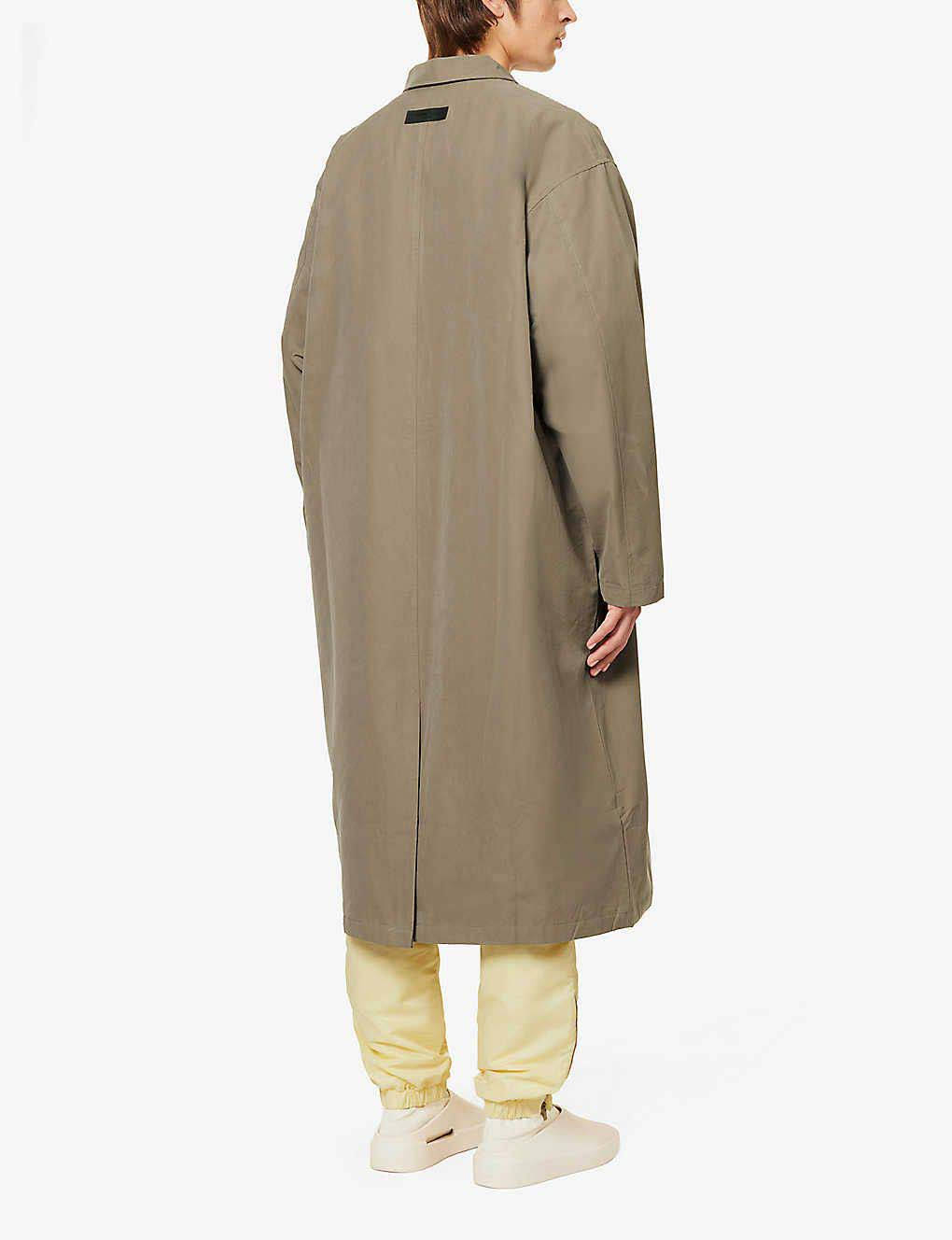 Fear of God ESSENTIALS Regular Fit Cotton Coat Wood Back