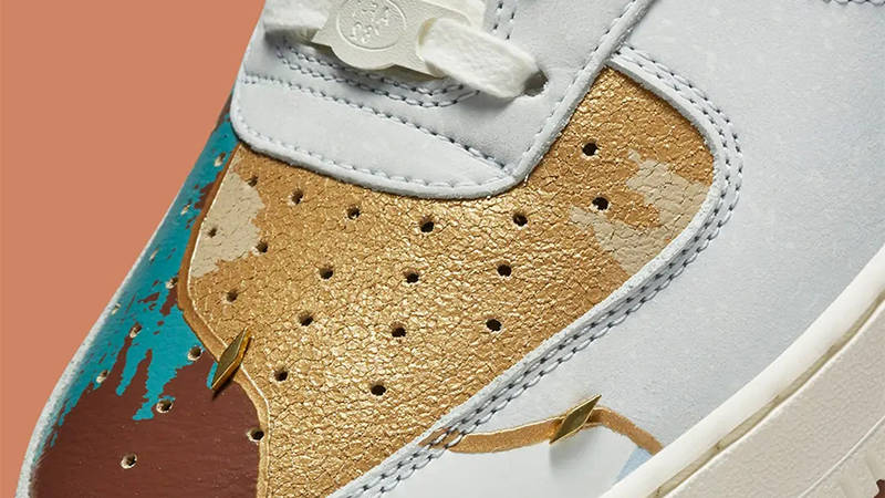 Nike Air Force 1 Low White Gold Multi Detail 2
