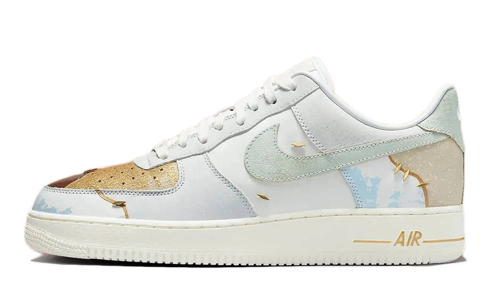 low white grey gold air force 1