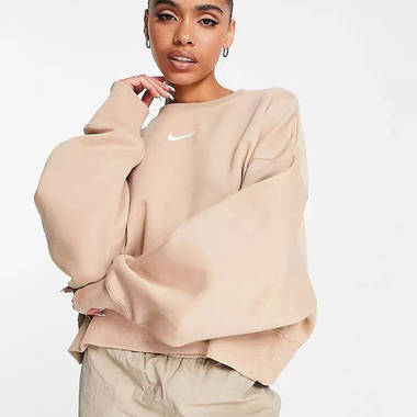 Nike Mini Swoosh Over Oversized Crop Sweatshirt Nike Mini Swoosh Over Oversized Crop Sweatshirt