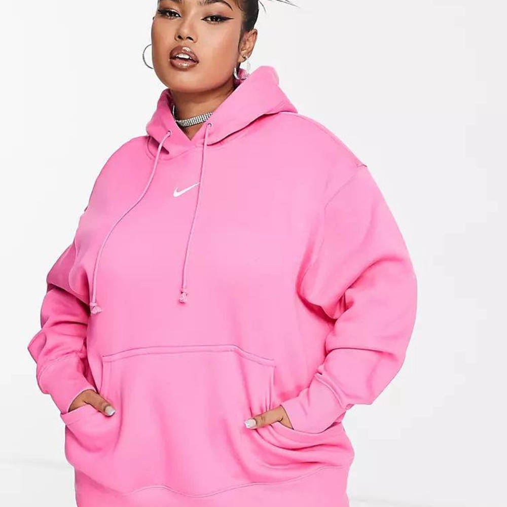 Nike Plus Mini Swoosh Oversized Pullover Hoodie - Pinksicle | The Sole ...