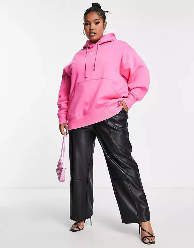 nike plus mini swoosh oversized hoodie
