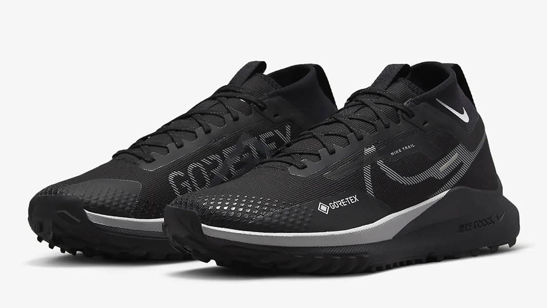 Nike React Pegasus Trail 4 GORE-TEX Black Silver DJ7926-001 Side