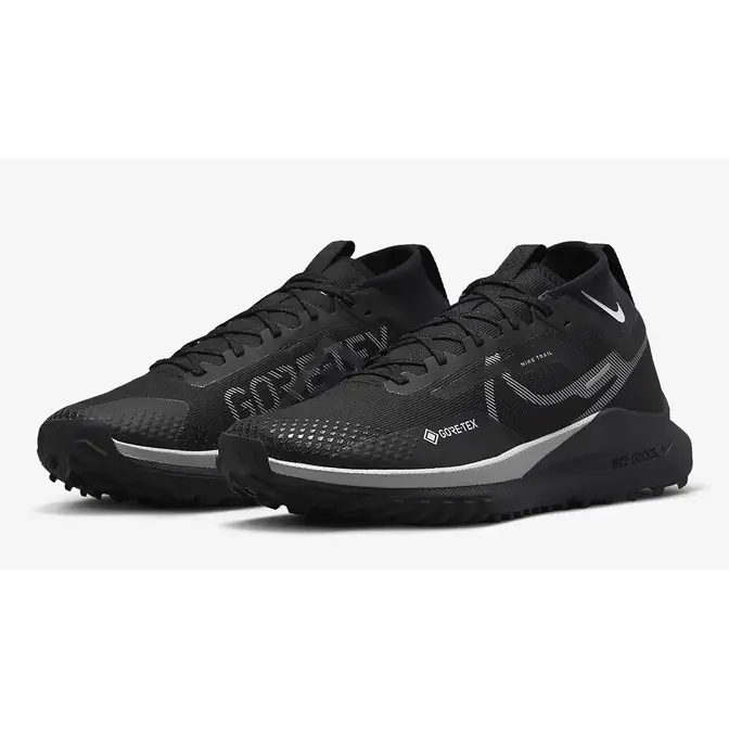 Nike React Pegasus Trail 4 GORE-TEX Black Silver DJ7926-001 Side