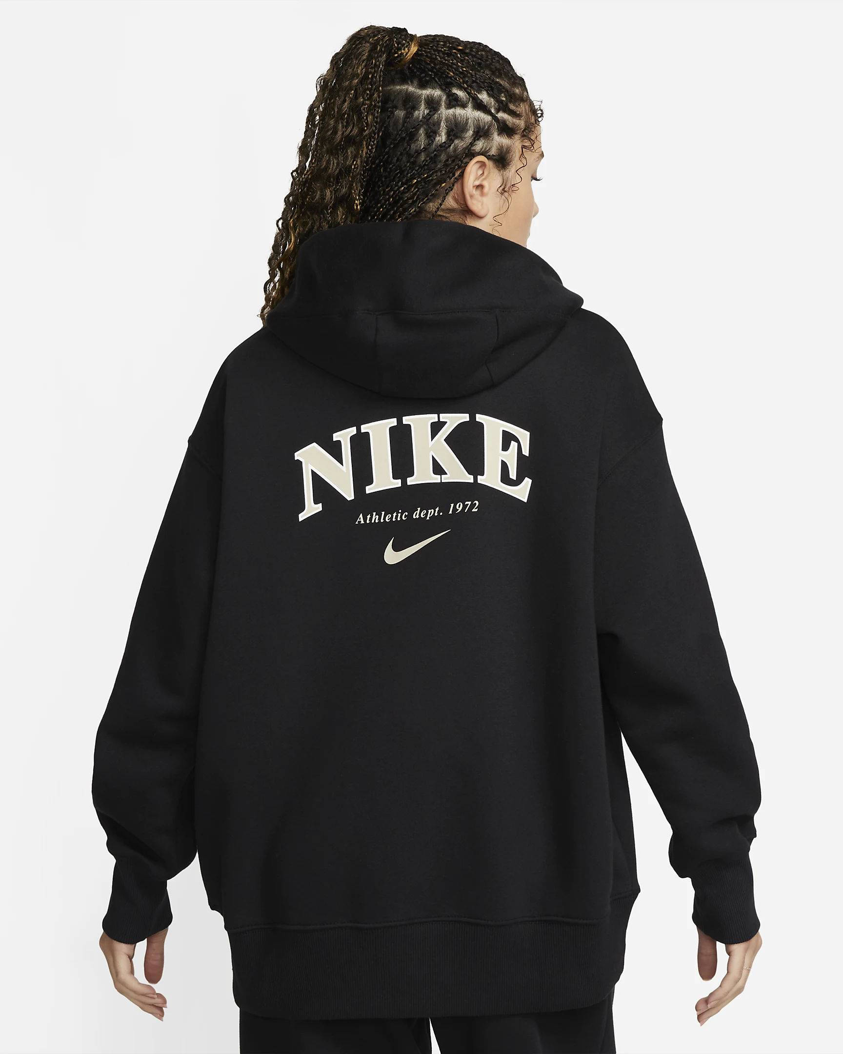 Full Zip Hoodie Black Oversized Hoodie Nike Womens Nike Oversized