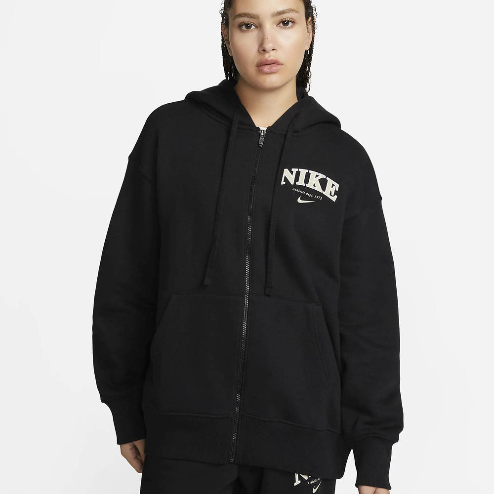 Nike Sportswear Phoenix Fleece Oversized Full-Zip Hoodie - Black | The ...