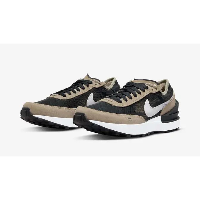 nike waffle one black khaki