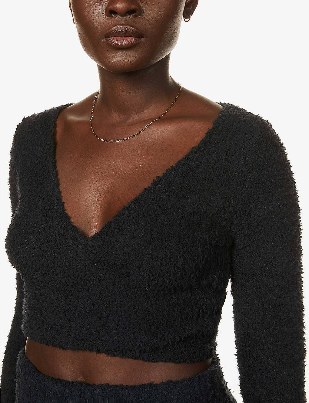 Skims Cozy Knitted Wrap Top