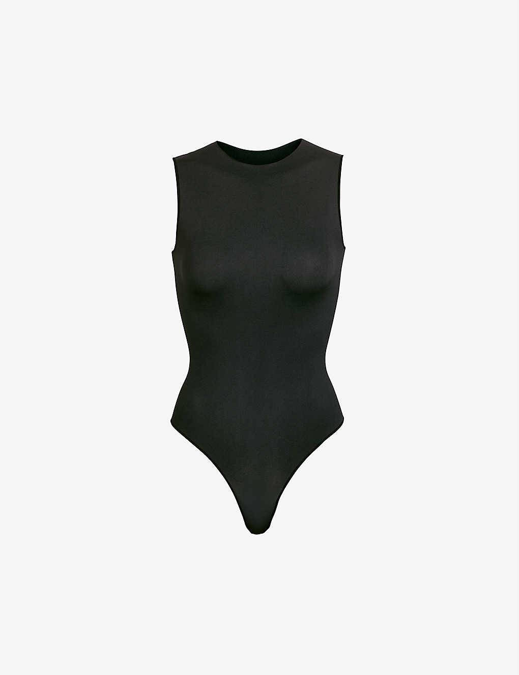 Skims Essential Crew Neck Stretch Woven Body Black
