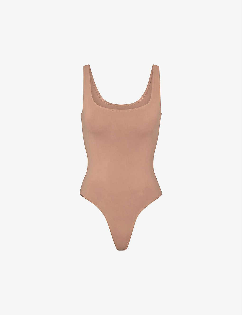 SKIMS Womens Oxide Terry Lounge Scoop-neck Stretch-modal Bodysuit