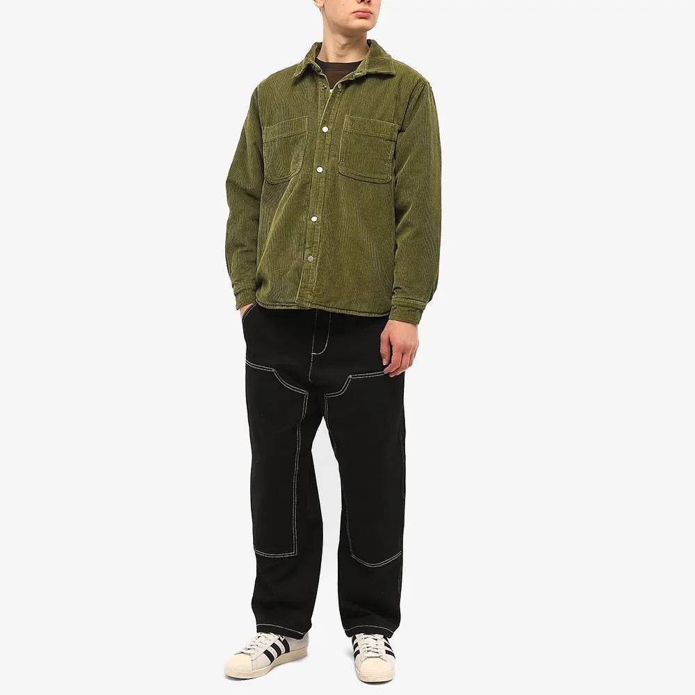 Stussy Cord Quilted Overshirt - Olive | The Sole Supplier