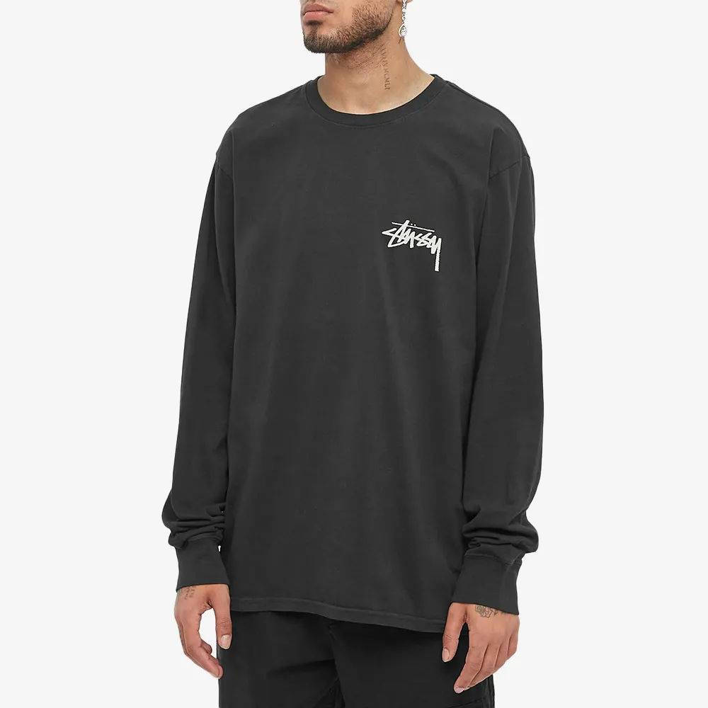 Stussy Long Sleeve Skate Posse Pigment Dyed T-Shirt - Black | The Sole ...