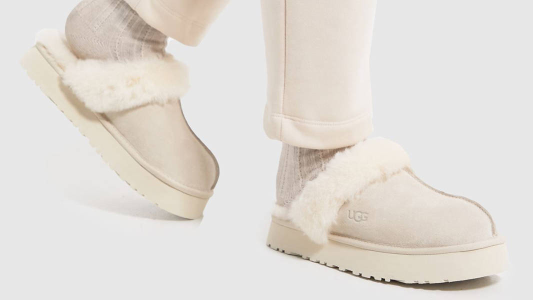 UGG Disquette Slipper Stone on feet