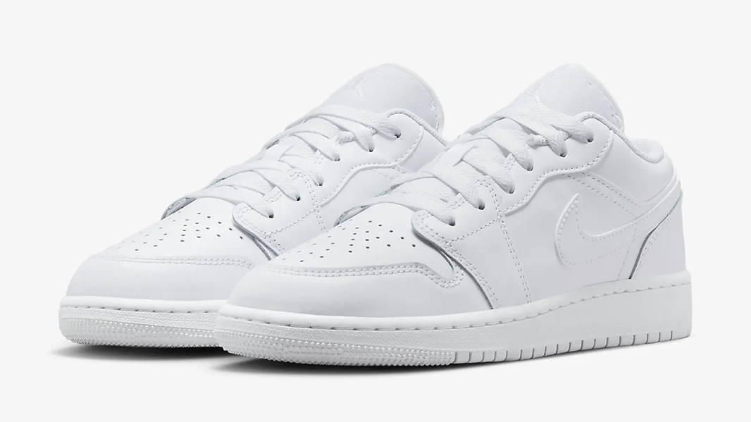 Air Jordan 1 Low GS Triple White 553560-136 Side