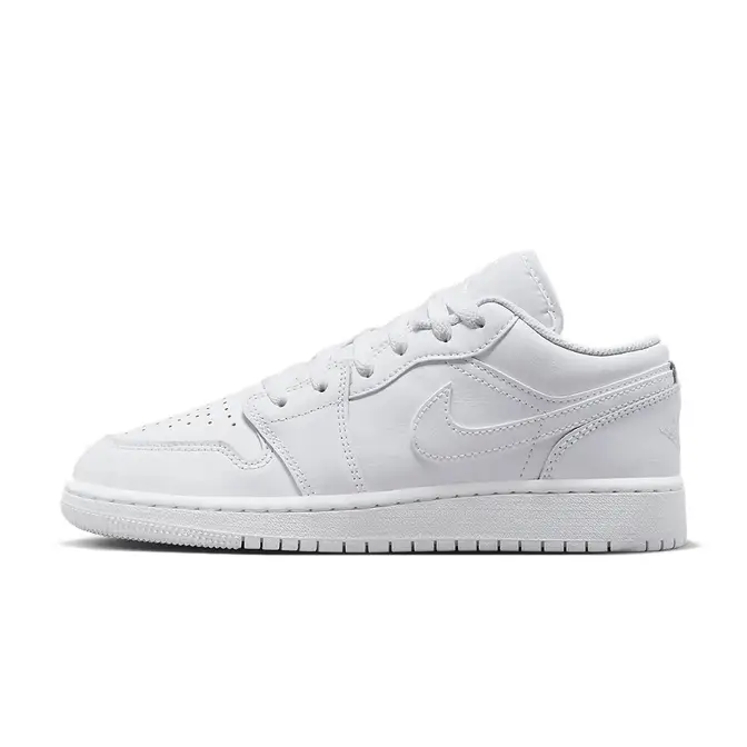 Air Jordan 1 Low GS Triple White | Where To Buy | 553560-136 | The Sole ...