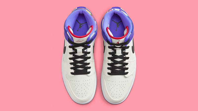 Air Jordan 1 Mid Flower Garden White Royal Top