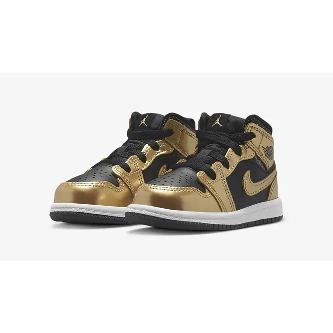 Air Jordan 1 Mid SE Toddler Glitter Black Gold Where To Buy DR6969 071 The Sole Supplier