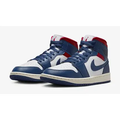 Air Jordan 1 Mid White French Blue Red | Where To Buy | BQ6472-146