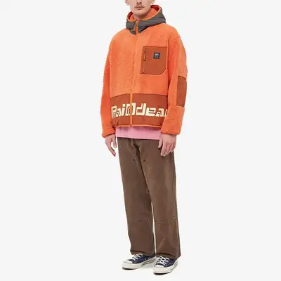 Brain Dead Levels Sherpa Fleece Jacket Orange Full Image