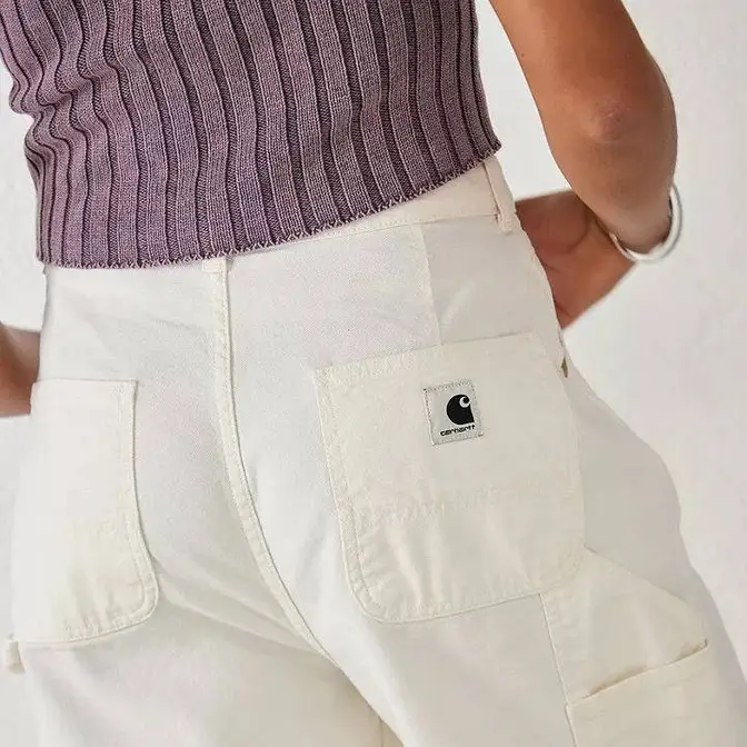 Carhartt WIP Wax Jens Pants Cream Backside Pocket Closeup