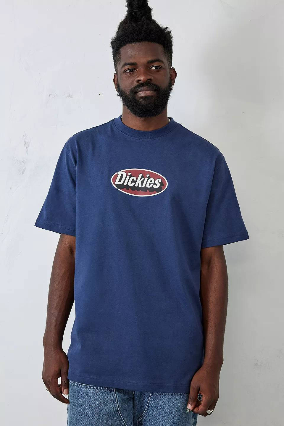 Dickies UO Exclusive Saxon Logo T-Shirt - Navy | The Sole Supplier