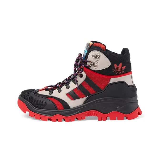 Gucci x adidas Lace Up Boots Black Red