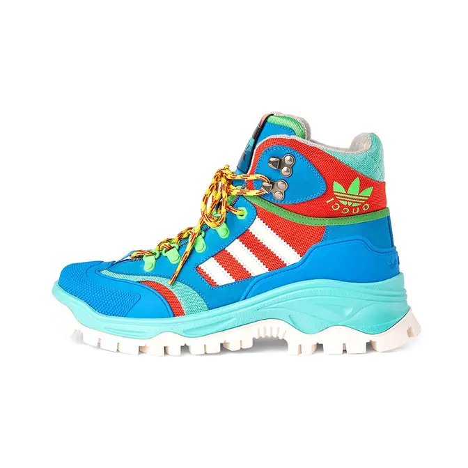 Gucci x adidas Lace-Up Boots Blue Red | Where To Buy | The Sole Supplier