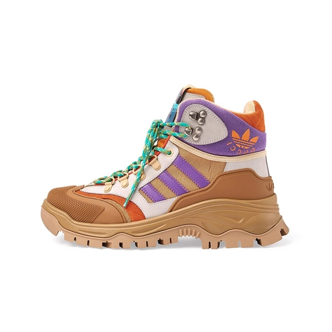 Gucci x adidas Lace-Up Boots Brown Purple