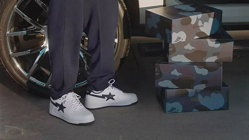JJJJound × A BATHING APE BAPE STA White Navy | Where To Buy