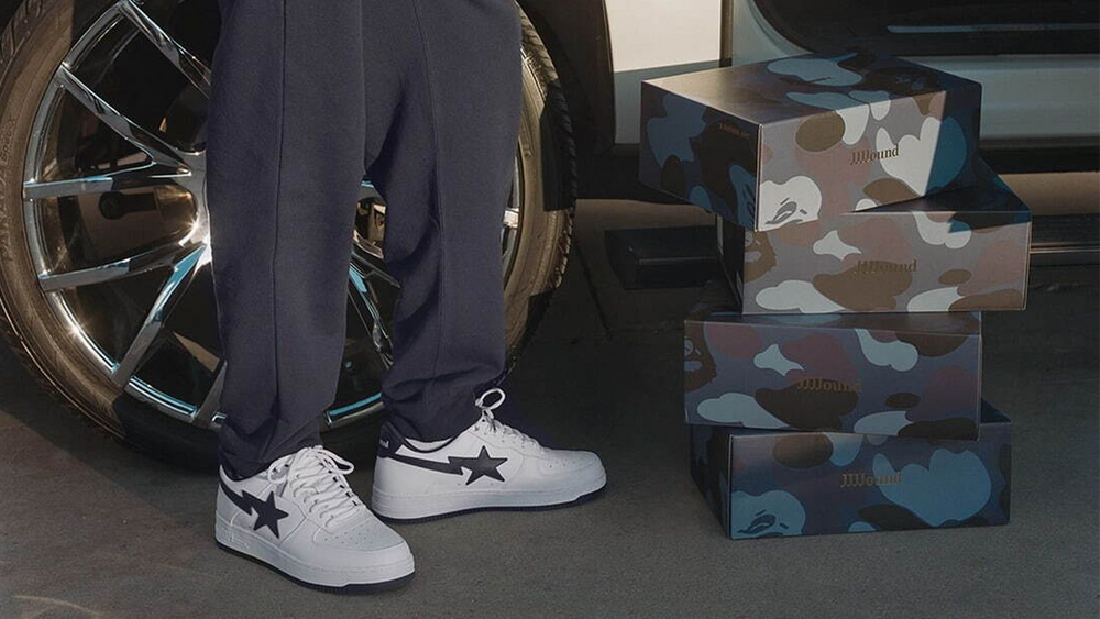 Image via JJJJound JJJJound × A BATHING APE BAPE STA White Navy
