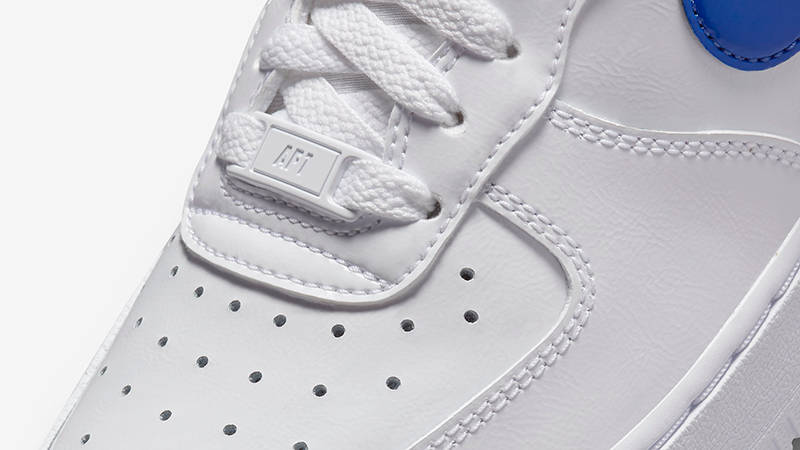 Nike Air Force 1 Low White Blue Black Patent DQ7570-400 Detail