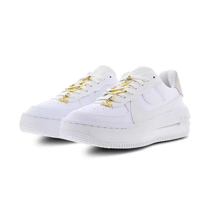 Nike Air Force 1 PLT.AF.ORM White Metallic Gold, Where To Buy, FB8473-100