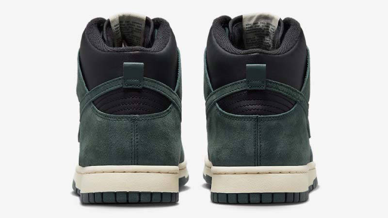 Nike Dunk High Black Green Suede Back