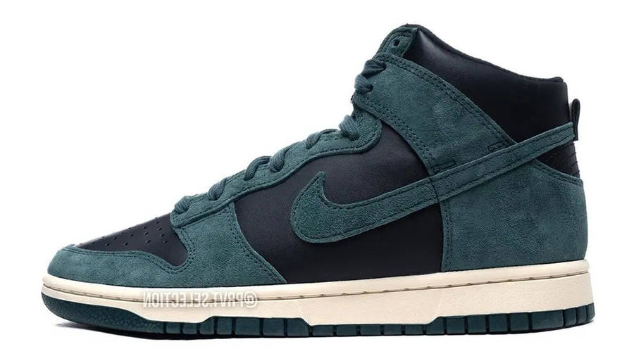 nike dunk high green and black