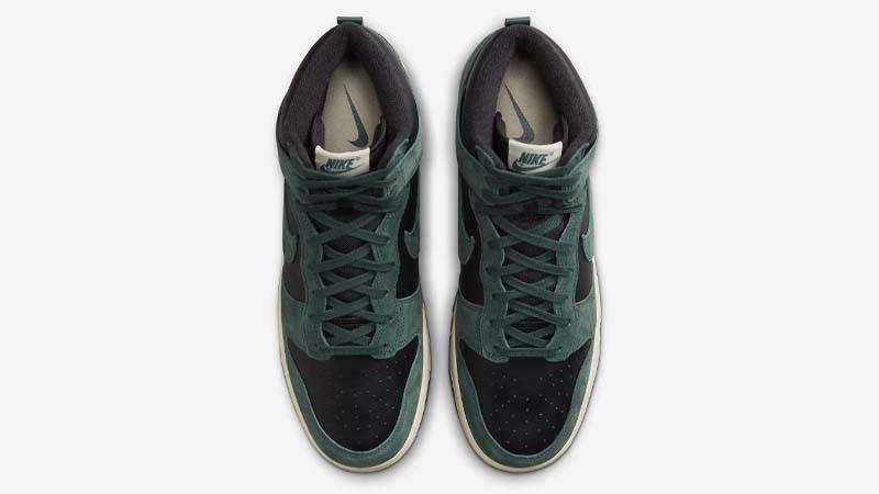 Nike Dunk High Black Green Suede Middle