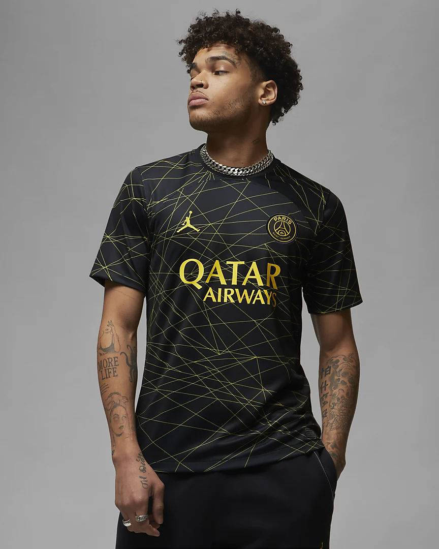 Nike Paris Saint Germain 2023-24 Stadium Fourth Jordan Dri-FIT Football Shirt Black Feature
