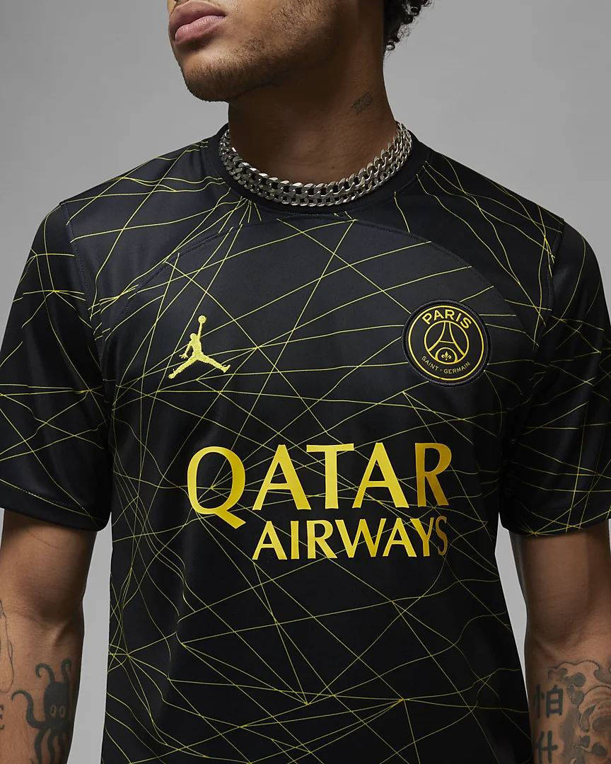Nike Paris Saint Germain 2023-24 Stadium Fourth Jordan Dri-FIT Football Shirt Black Front