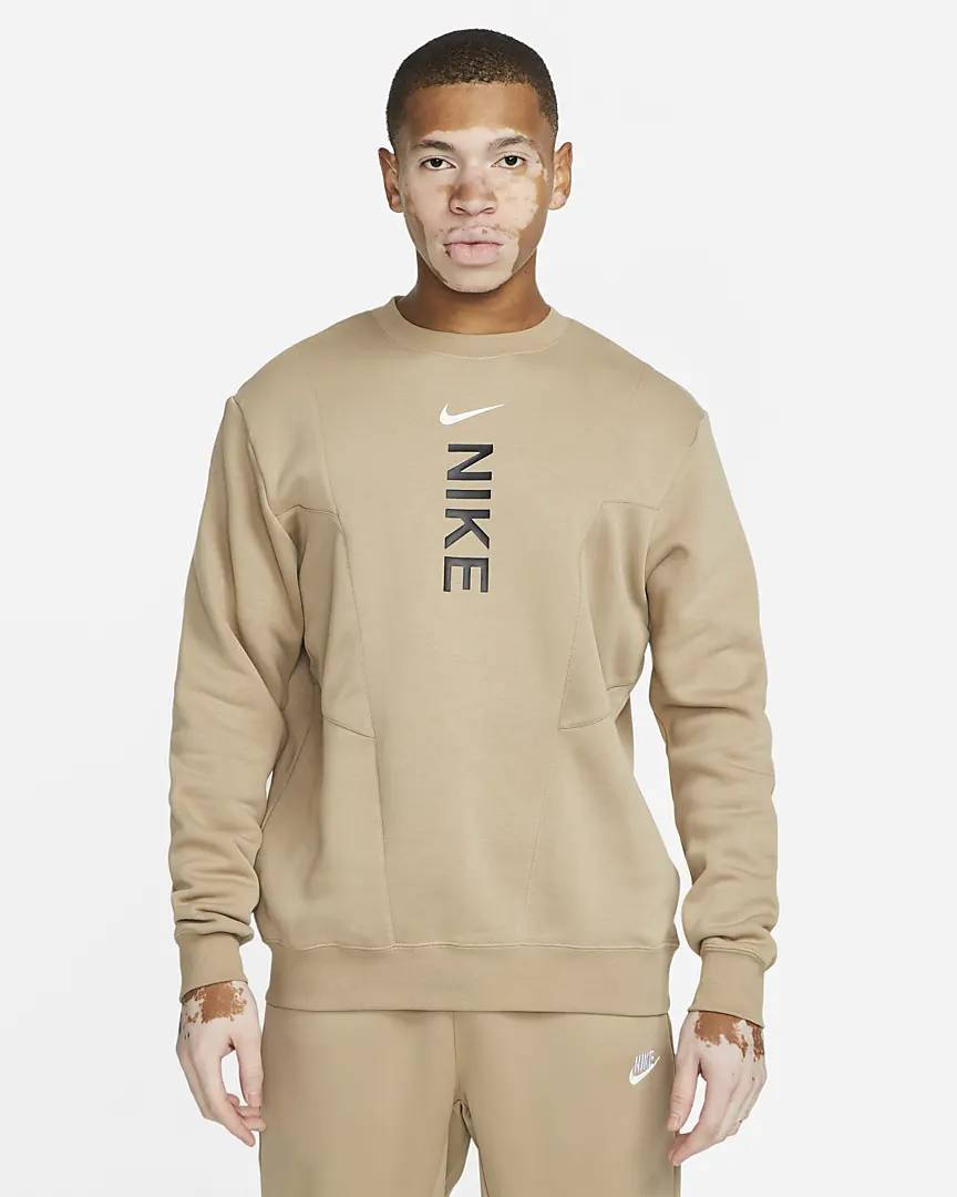 Nike Sportswear Hybrid Fleece Sweatshirt - Khaki | The Sole Supplier