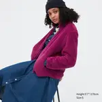 Uniqlo Fluffy Fleece Zipped Jacket Purple Feature