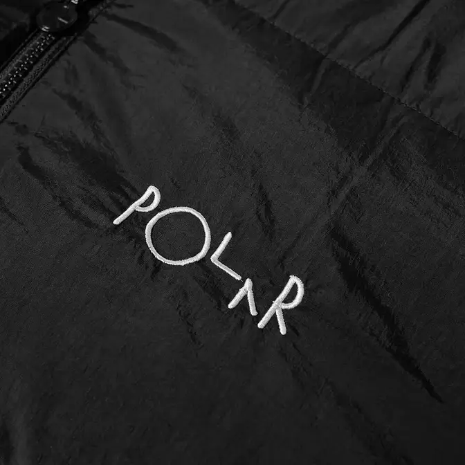 Polar Skate Co. Pocket Puffer Jacket Black logo